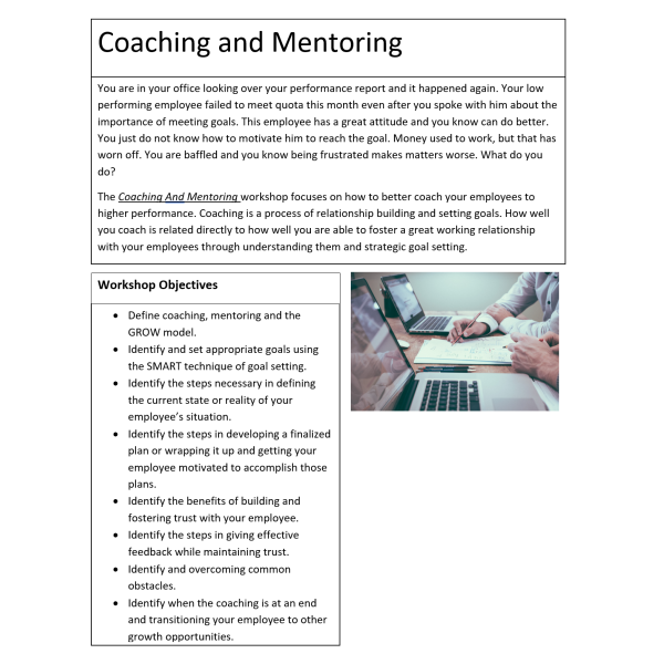 Coaching And Mentoring