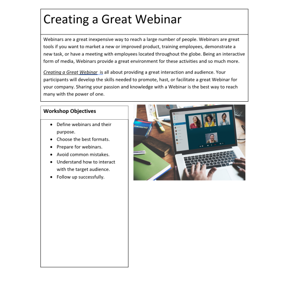 Creating a Great Webinar