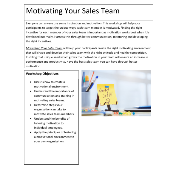 Motivating Your Sales Team