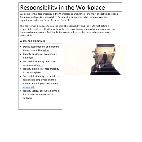 Responsibility in the Workplace