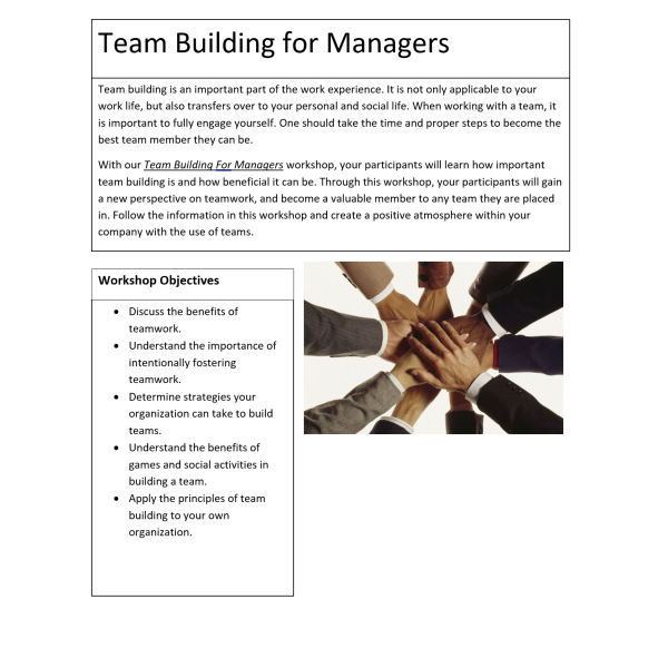 Team Building For Managers