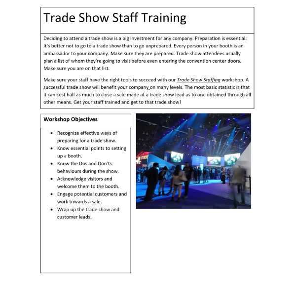 Trade Show Staff Training